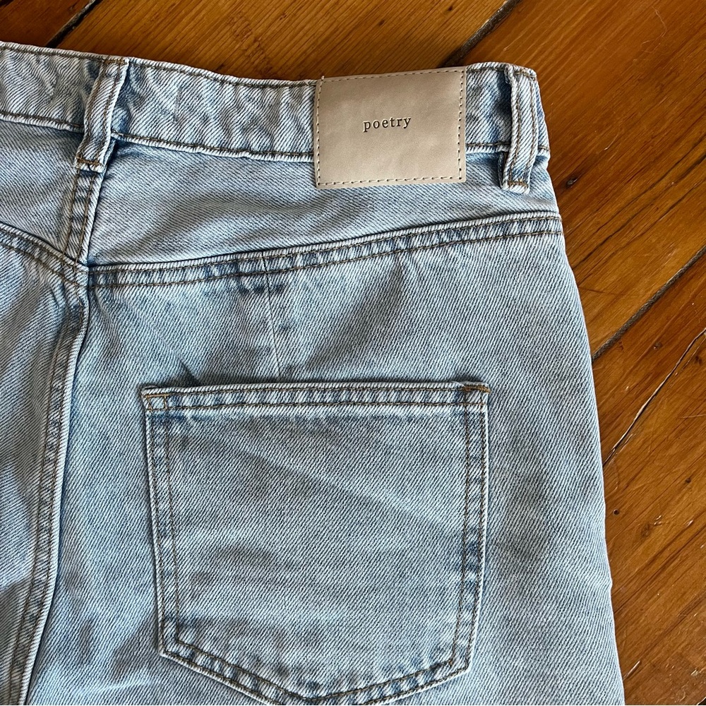 Poetry High Rise Cropped Tapered Jeans Light Wash Denim Size 10 - Picture 14 of 16